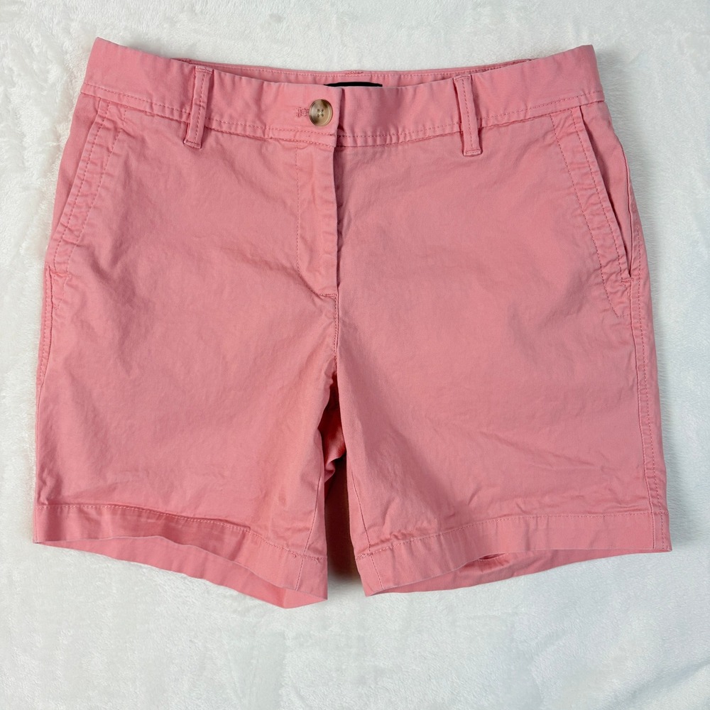 Talbots Relaxed Chino Shorts Women 2P Pink 6 Inch Inseam Cotton Stretch Good